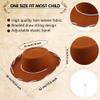12 Pcs Child Felt Cowboy Hats Wide Brim Cowboy Cowgirl Hat Rodeo Western Hat for Kids Halloween Cosplay Costume Accessories (Color Set 2) view 2