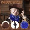 Xtinmee 2 Pcs Kids Cowboy Hat Paisley Scarves for Boys Girls Wool Toddler Cowgirl Hats with Bandana for Kids(Brown) view 2
