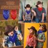 Xtinmee 2 Pcs Kids Cowboy Hat Paisley Scarves for Boys Girls Wool Toddler Cowgirl Hats with Bandana for Kids(Brown) view 4