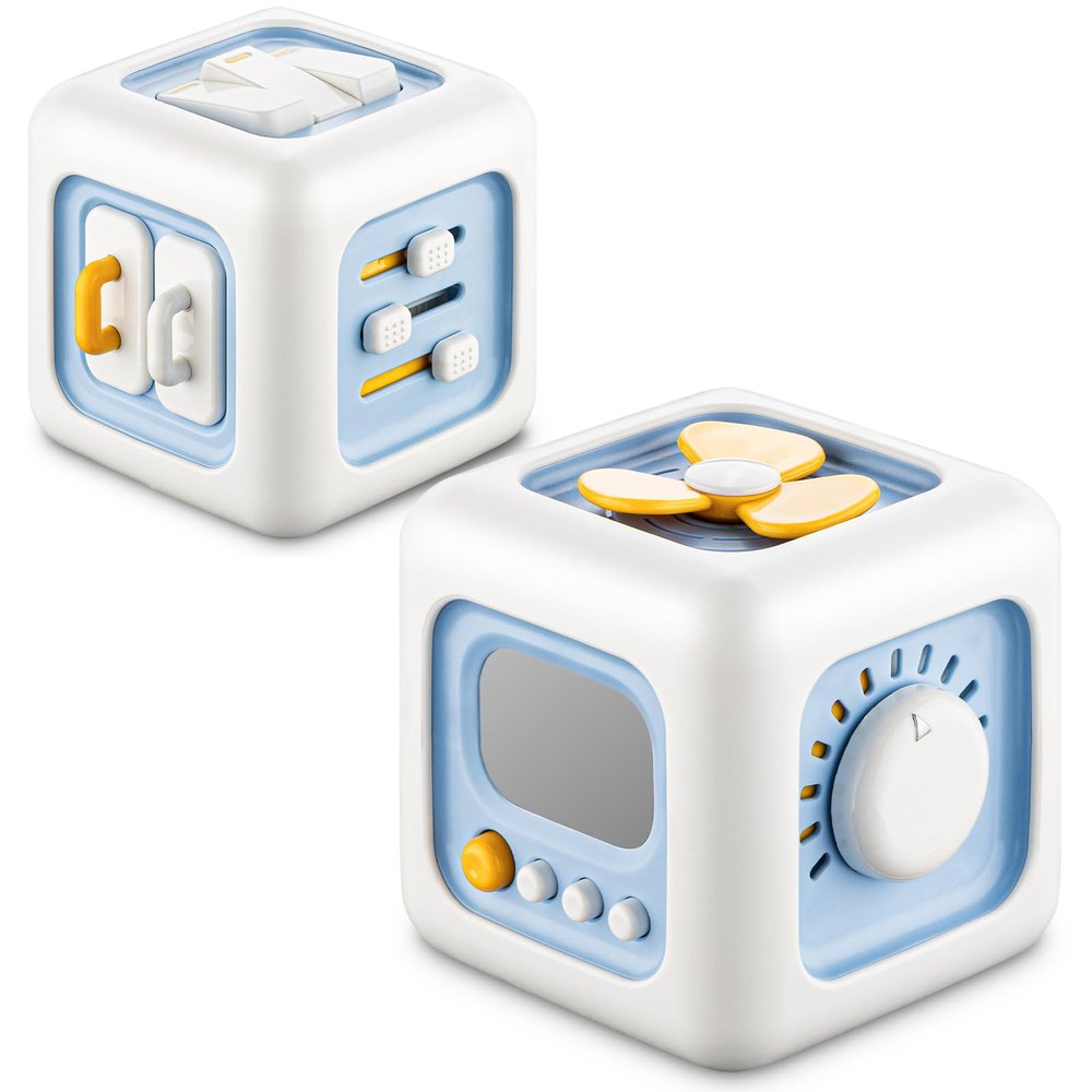 SOCBTNSO Busy Cube Toy for 1 Year Old, Montessori for 1+ Year Old, Travel Toys for Toddlers 1-3, Learning Fine Motor Skills| Birthday Gifts for 12 Months