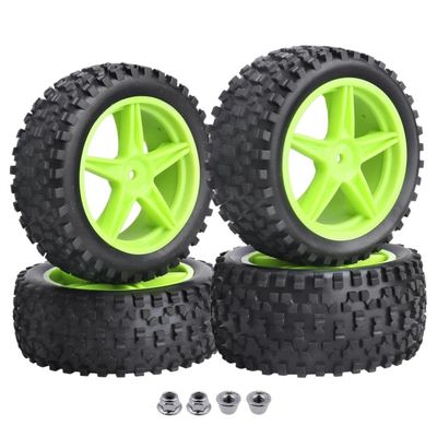 1/10 RC Off Road Rubber Tires Non Glued Set Compatible with Compatible 1 10 Scale RC Cars Front and Rear Fits Models Like Shockwave S30 EPX Backwash Warhead Exceed