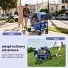 Stroller Wagon for 2 Kids,Foldable Wagon Stroller with Detachable Canopy, All-Terrain Wagon for Kids, Adjustable Push/Pull Handle, Wagon for 2 Seater Parent Organizer, Lavender Blue view 3