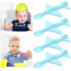 4PC Plastic Airplane Spoon for Kids, Durable Lightweight Mini Tableware for Home Kitchen, Travel, Picnics, Portable Utensil for Snacks, Desserts, and Soups (Blue) view 1