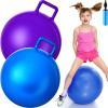 Lewtemi 2 Pcs 22 Inch Big Bouncing Ball with Handle Jumping Hopper Bouncy Ball for Adults Exercise and Air Pump for Outdoor Sports Game(Blue, Purple) view 1