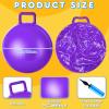 Lewtemi 2 Pcs 22 Inch Big Bouncing Ball with Handle Jumping Hopper Bouncy Ball for Adults Exercise and Air Pump for Outdoor Sports Game(Blue, Purple) view 2