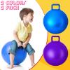 Lewtemi 2 Pcs 22 Inch Big Bouncing Ball with Handle Jumping Hopper Bouncy Ball for Adults Exercise and Air Pump for Outdoor Sports Game(Blue, Purple) view 3