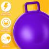 Lewtemi 2 Pcs 22 Inch Big Bouncing Ball with Handle Jumping Hopper Bouncy Ball for Adults Exercise and Air Pump for Outdoor Sports Game(Blue, Purple) view 4