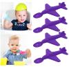 4PC Plastic Airplane Spoon for Kids, Durable Lightweight Mini Tableware for Home Kitchen, Travel, Picnics, Portable Utensil for Snacks, Desserts, and Soups (Purple) view 1