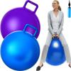 Lewtemi 2 Pcs 31 Inch Big Bouncing Ball with Handle Jumping Hopper Bouncy Ball for Adults Exercise and Air Pump for Outdoor Sports Game(Blue, Purple) view 1