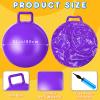 Lewtemi 2 Pcs 31 Inch Big Bouncing Ball with Handle Jumping Hopper Bouncy Ball for Adults Exercise and Air Pump for Outdoor Sports Game(Blue, Purple) view 2