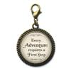 BOMUKE Every Adventure requires a First Step,Cat quote Zipper Pull, Wonderland Zipper Pull view 1