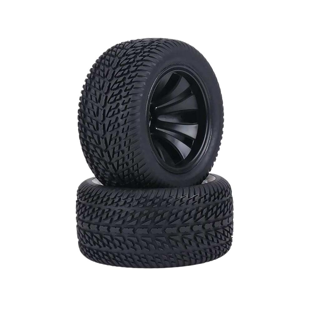 2Pcs/Set 1/12 Rubber Racing Car Tires and Plastic Hubs Wheel Rims Compatible with 1:12 RC Car Racing Vehicle Spare Parts