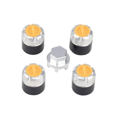 4PCS TGCWENG M4 CNC Aluminum Alloy RC Wheel Hex Nuts with Tools Suitable for TRX4 Axila SCX10 Redcat HSP Etc 1/10 RC Crawler Car (Yellow)