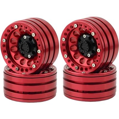 4 Pcs 1.9 Beadlock Aluminum Wheels Compatible with 1/10 RC Crawlers TRX6 I II III GEN7 GEN8 Upgrade Parts 398g
