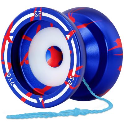S2 Professional Yoyo for Kids, Responsive Yoyo for Beginner Adults, DNA Yo Yo with KK Bearing+ 10 Strings+ Yo-yo Bag (S2 Blue Red)