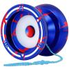 S2 Professional Yoyo for Kids, Responsive Yoyo for Beginner Adults, DNA Yo Yo with KK Bearing+ 10 Strings+ Yo-yo Bag (S2 Blue Red) view 1