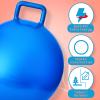 Lewtemi 3 Pcs 20 Inch Bouncing Ball with Handle, Outdoors Hopper Jumping Hopping Ball and Air Pump for Sports Exercise (Red, Blue, Green) view 4