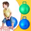 Lewtemi 2 Pcs 18 Inch Big Bouncing Ball with Handle Jumping Hopper Bouncy Ball for Adults Exercise and Air Pump for Outdoor Sports Game(Blue, Green) view 3