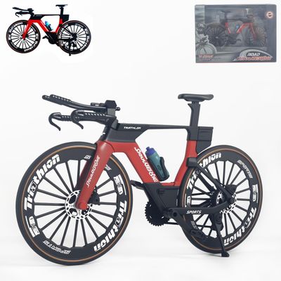 Kuasting 1:8 Scale Road Race Bike Toy Rider Die-Cast Mini Finger Bicycle Model DS Road Racing Bicycle DF Desktop Decoration DH Alloy Bike Action Figurine Toy for Cake Topper Crafts (Red)