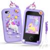 Kids Smart Phone Toys for Girls,Christmas Birthday Gifts for Girls Age 3-10 Kids Cell Phone Toys with 2.8" Touchscreen 20 Learning Games Dual Camera Music Player, 8G SD Card view 1
