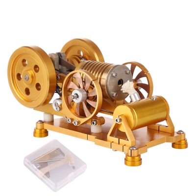 Domiuie Stirling Engine Model Kit That Runs, Vacuum Suction Fire Type Aluminum Alloy Engine Model with Brass Cylinder Piston, Physics Experiment Toy
