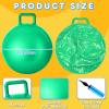Lewtemi 2 Pcs 22 Inch Big Bouncing Ball with Handle Jumping Hopper Bouncy Ball for Adults Exercise and Air Pump for Outdoor Sports Game (Blue, Green) view 2
