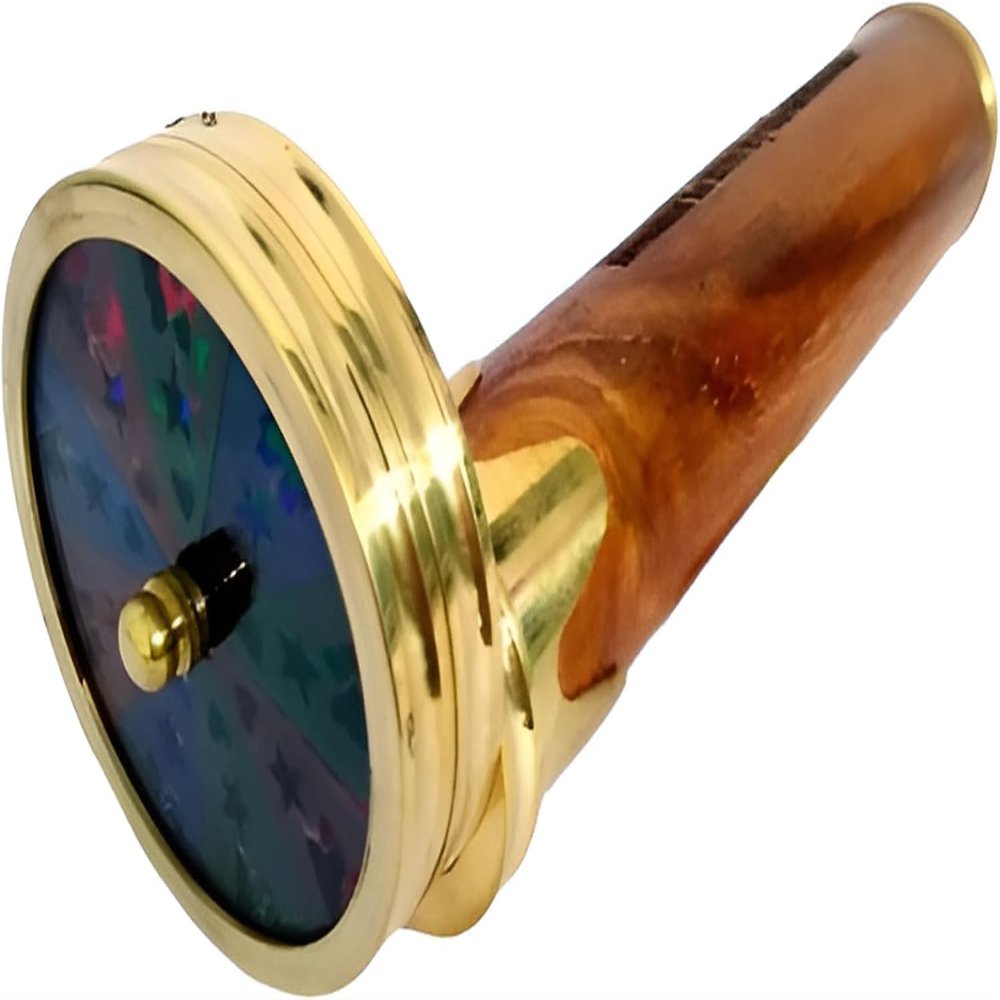 Antique Vintage Kaleidoscope Brass Glass Handheld Stained Wood Kaleidoscope Vintage Collection Replica, Birthday, Every Occasion Gift for Adults and Kids
