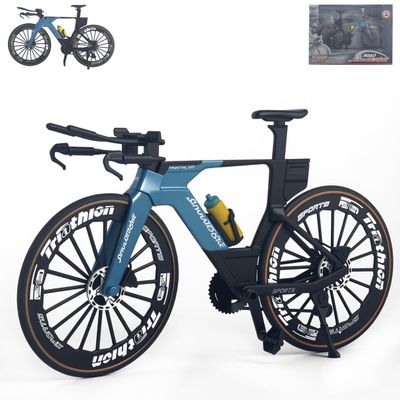 1:8 Scale Road Race Bike Toy Racing Bicycle Die-Cast DS Mini Road Finger Rider Bicycle Model Desktop Decoration DH Alloy Bike Action Figurine Toy for Cake Topper Crafts (Blue)