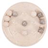 EARTHEN CRAFTS Mini Marble Tic Tac Toe Board Game 6" Beige & Oceanic Balls, Handmade Classic Board Game for Family, Modern Home, Coffee Table & Office Desk Decor view 1