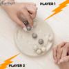 EARTHEN CRAFTS Mini Marble Tic Tac Toe Board Game 6" Beige & Oceanic Balls, Handmade Classic Board Game for Family, Modern Home, Coffee Table & Office Desk Decor view 2