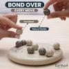 EARTHEN CRAFTS Mini Marble Tic Tac Toe Board Game 6" Beige & Oceanic Balls, Handmade Classic Board Game for Family, Modern Home, Coffee Table & Office Desk Decor view 3