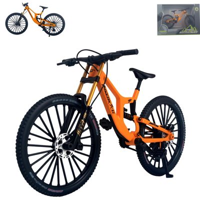 Kuasting 1:8 Scale Mountain Bike Toy DS Die-Cast Mini Finger Bicycle Model Toy Bicycle Figurine Desktop Decoration DH Alloy Bike Action Figurine Toy for Cake Topper Crafts (Yellow)