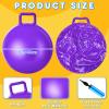 Lewtemi 2 Pcs 18 Inch Big Bouncing Ball with Handle Jumping Hopper Bouncy Ball for Adults Exercise and Air Pump for Outdoor Sports Game(Blue, Purple) view 2