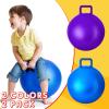 Lewtemi 2 Pcs 18 Inch Big Bouncing Ball with Handle Jumping Hopper Bouncy Ball for Adults Exercise and Air Pump for Outdoor Sports Game(Blue, Purple) view 3
