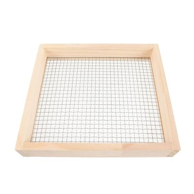 JDJUBOA Wood Garden Sand Sieve Filter for Square Compost Soil Stone Mesh Garden Soil Sieve Sand Sifter for Gravel Sand Garden Sieve