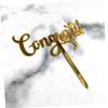 COLLBATH 10pcs Graduation Acrylic Cake Topper Creative Letter Design Cupcake Picks for Graduation Party Prom and Dessert Decoration Silver Each view 2