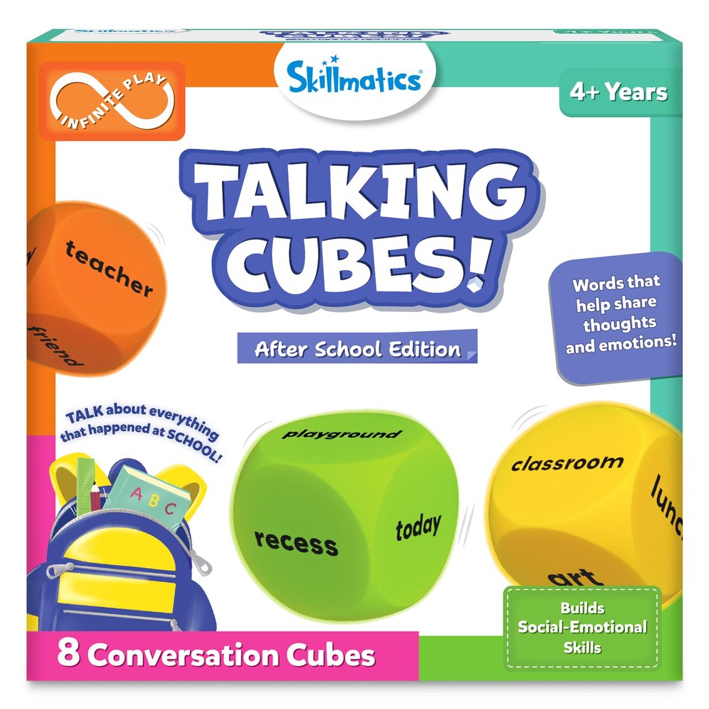 Skillmatics Conversation Cubes for Kids - 8 Foam Cubes for Social-Emotional Learning, Classroom & Back-to-School Supplies, Teacher Resources, Autism Tools, Gifts for Ages 4, 5, 6, 7 and Up