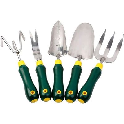 Garden Tools,Garden Trowel Garden Tool Set, 5 Piece Heavy Duty Steel Gardening Tools Kit with Non-Slip Handle, Gardening Gifts for Women Men