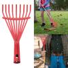 JDJUBOA Carbon Steel Grass Rake Hand Rake Wire Broom Nine Tooth for Leaf Garden Tool for Garden Maintenance Plant Care Carbon Steel Rake view 2