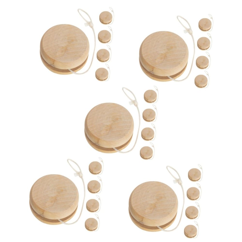 YARNOW 2sets 5pcs Plain Unisex Wooden Educational Portable String Balls for Safe and Sturdy Finger Plaything 5pcs*2