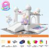 9FT White Bounce House,Inflatable Toddler Bouncy House for 3-6 Age Kids Party Gift with Blower White Jumper Bouncy Castle Wedding Decorations for Outdoor Play Backyard view 2