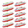 Yardwe 10Pcs Pull Back Cruise Ship Toys for Kids Toddler Gliding Boat Toys Educational Plastic Steamship Model Set for Hand-Eye Coordination and Creative Play view 1
