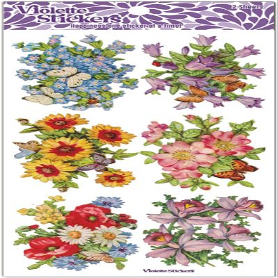 Nellie Colorful Flower Bunches Vintage Stickers by Violette Stickers
