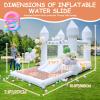 12.5FTx7.1FT White Inflatable Bounce House Inflatable Castle with Slide and Ball Pool Indoor and Outdoor Toys for Active Kids Used for Inflatable Products for Birthday Parties and Holiday Decorations view 2