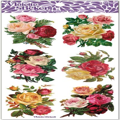 Eleanor Rose and Flower Vintage Stickers by Violette Stickers