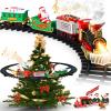 Christmas Train Set - Hanging Train Toys Around Under The Christmas Tree w/Smoke, Whistle (Turn on/Off) & Lights, Toys Decoration for 3 4 5 6 7 8+ Boys Girls view 1
