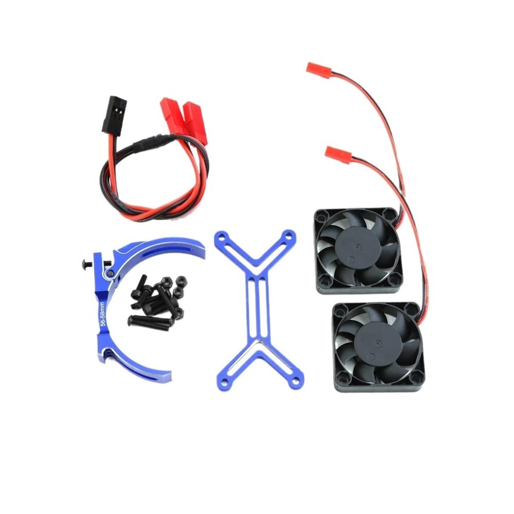 Brushed Brushless 15000 RPM High Speed Cooling Fan Heatsink with 56-58mm Adjustable Mount Compatible with 1717 5687 56113 2028 Motor(Blue)