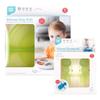 Bumkins - Jelly Silicone Grip Dish 3-Section & Training Chewtensils - For Ages 6 Months+ - Suction Base - 100% Food-Safe Silicone - Oven, Microwave, & Dishwasher Safe - Jelly Green view 3