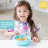 Bumkins - Silicone Grip Bowl, Fork & Spoon & Lid - For Ages 18 Months+ - Suction Base - 100% Food-Safe Silicone - Oven, Microwave, Freezer, & Dishwasher Safe - Blue view 2