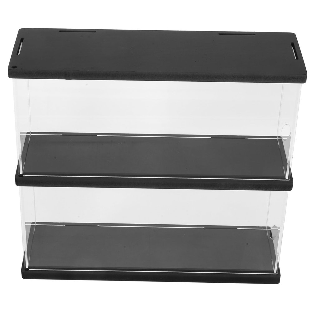 ABOOFAN Box Clear Acrylic Action Figure Display Box Double Organizer Case for Collectibles Models and Jewelry Transparent Design for Dust Protection Capacity Storage